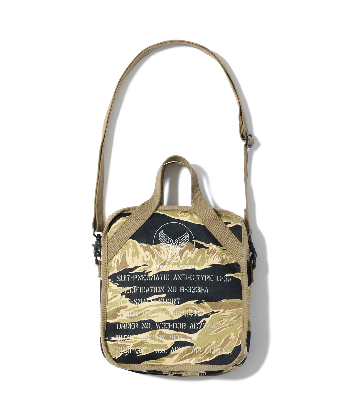 Lot No. BR02878 / SUIT-PNEUMATIC ANTI-G, TYPE G-3A TIGER CAMOUFLAGE BAG