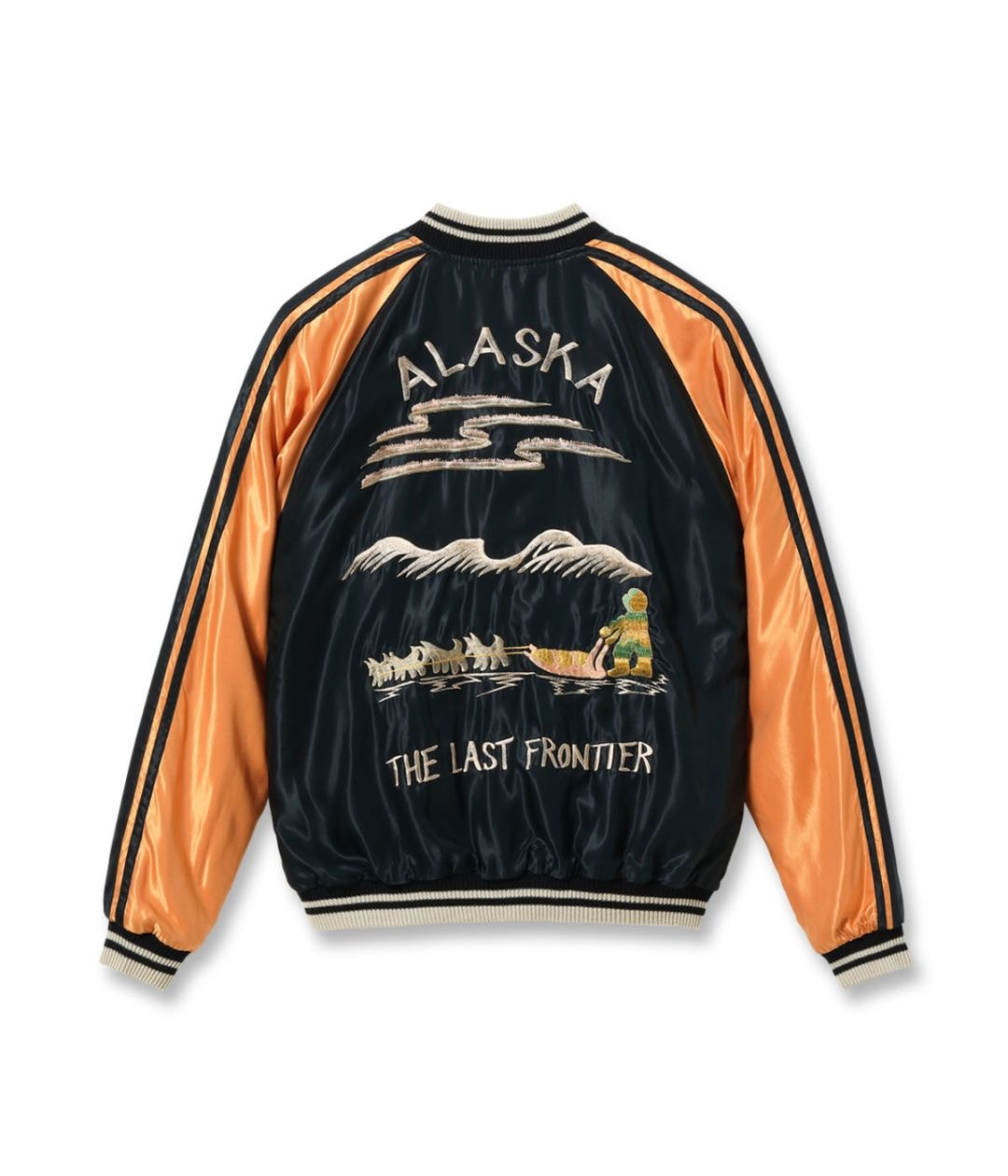 Lot No. TT15790-128 / Late 1950s Style Acetate Souvenir Jacket ��ALASKAN EAGLE�� �� ��DOG SLED�� (Reversible Side)