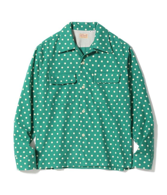 Lot No. SE29572 / Early 1950s Style Flannel Sports Shirt ��POLKA DOT��