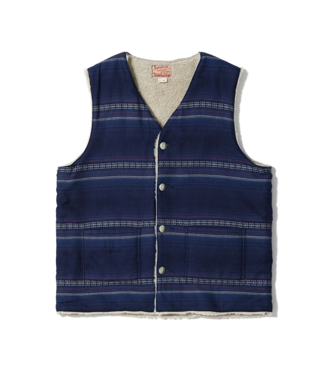 Lot No. SC15828 / NATIVE AMERICAN INDIGO DOBBY WORK VEST BOA