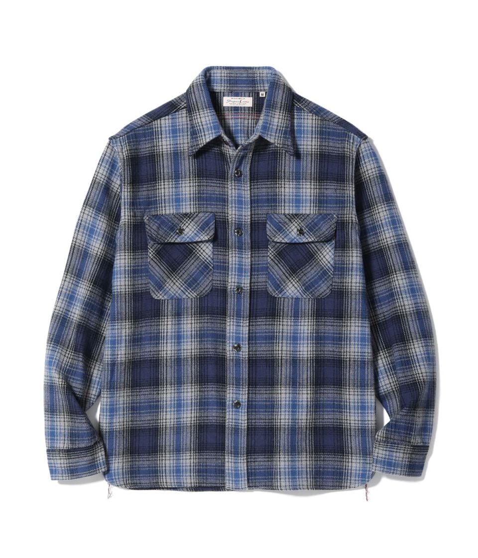 Lot No. SC29584 / FICTION ROMANCE HERRINGBONE TWILL CHECK WORK SHIRT