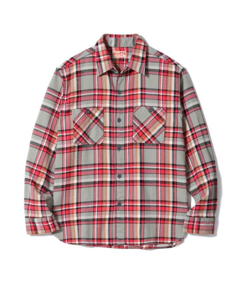 Lot No. SC29565 / TWILL CHECK WORK SHIRT - SUGAR CANE,SUGAR