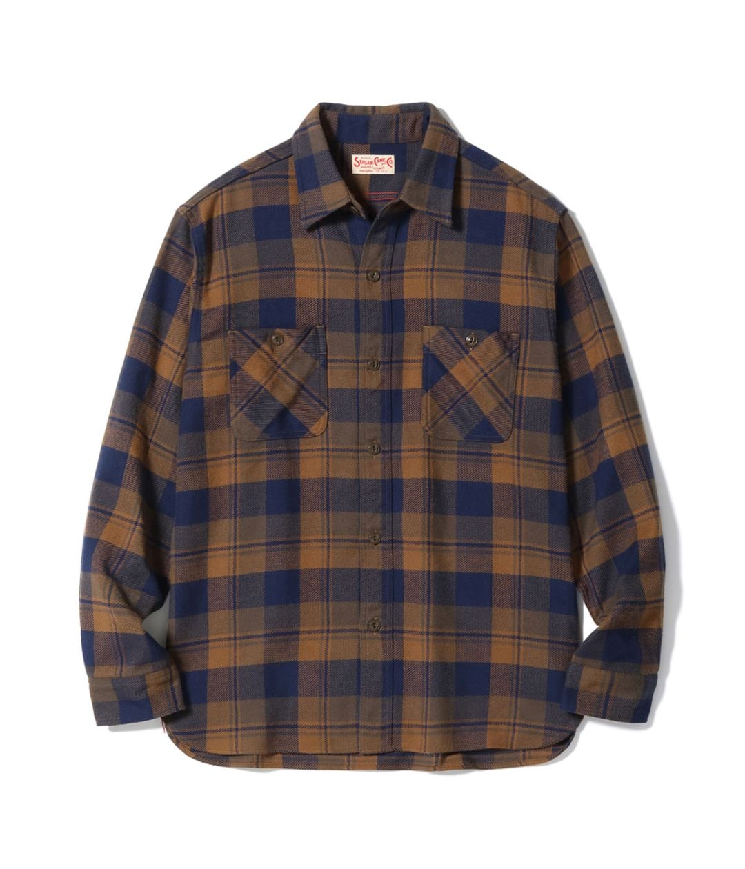 Lot No. SC29558 / TWILL CHECK WORK SHIRT - SUGAR CANE,SUGAR