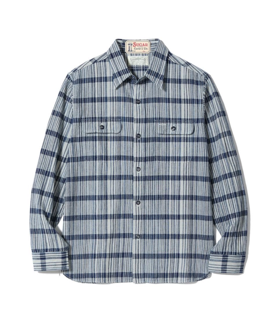 Lot No. SC29591 / FICTION ROMANCE 5oz. INDIGO CHECK WORK SHIRT