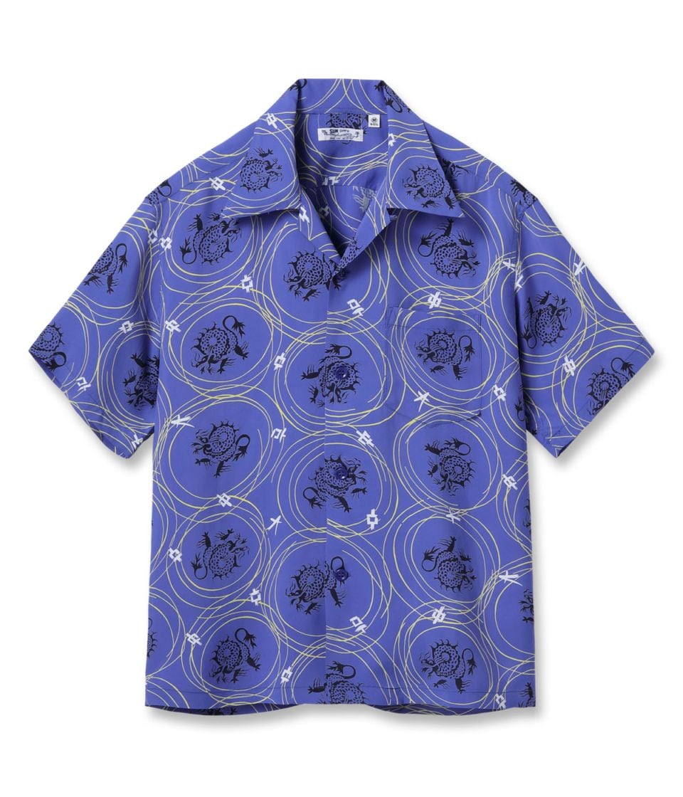 Lot No. SS39617 / RAYON HAWAIIAN SHIRT “DRAGON GRID” - SUN SURF