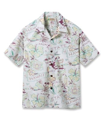 Lot No. SS39693 / COTTON LINEN SLUBYARN HAWAIIAN SHIRT ��STATE OF HAWAII��