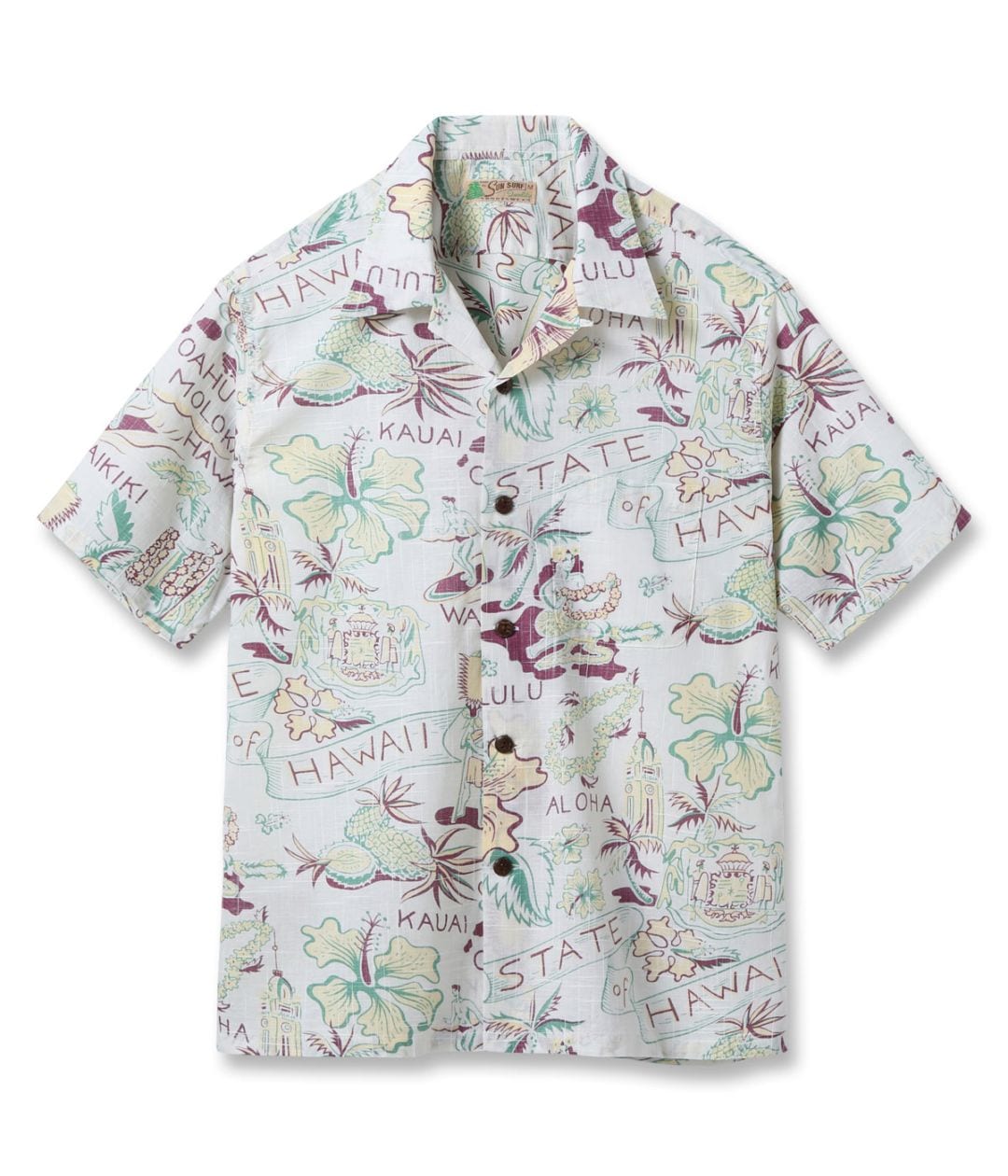 Lot No. SS39693 / COTTON LINEN SLUBYARN HAWAIIAN SHIRT ��STATE OF HAWAII��