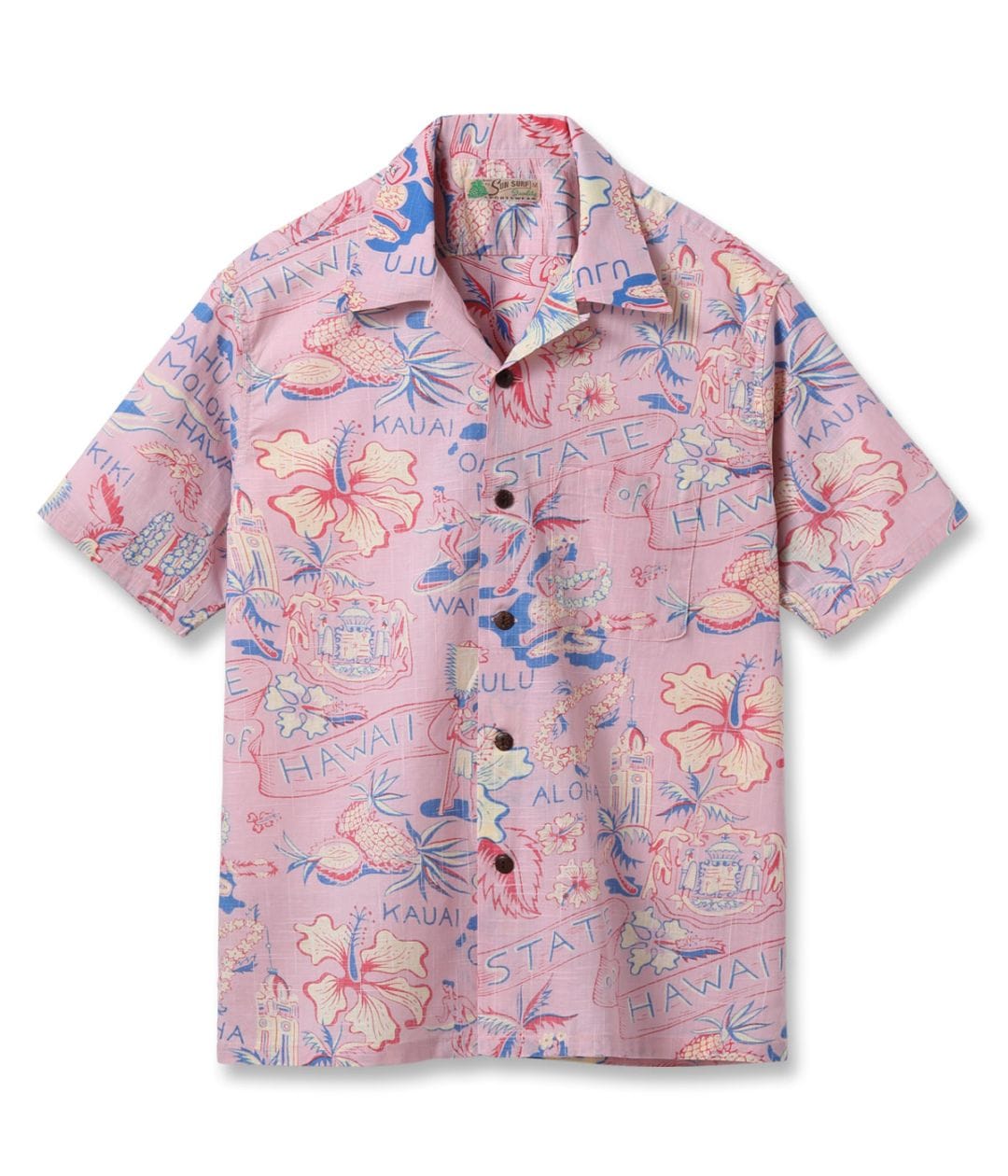 Lot No. SS39693 / COTTON LINEN SLUBYARN HAWAIIAN SHIRT ��STATE OF HAWAII��