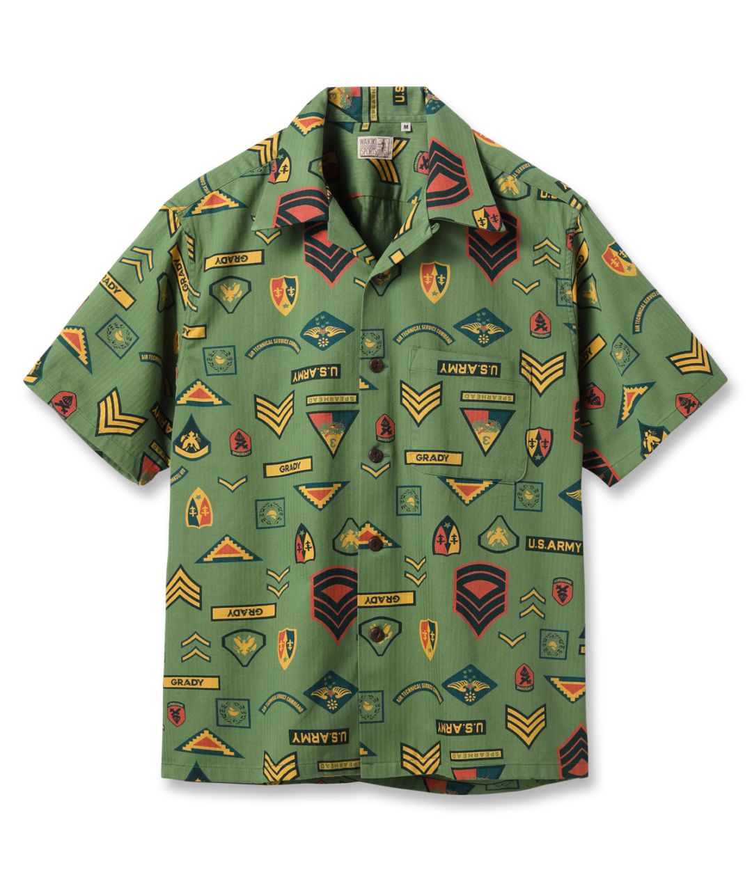 Lot No. SS39696 / COTTON HERRINGBONE HAWAIIAN SHIRT “INSIGNIA OF
