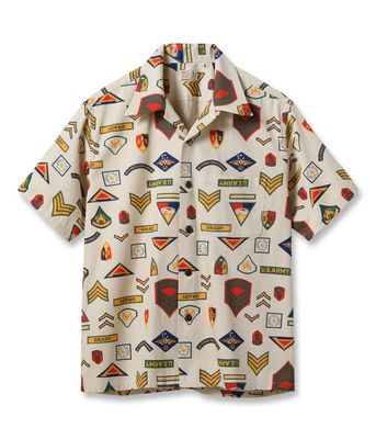 Lot No. SS39696 / COTTON HERRINGBONE HAWAIIAN SHIRT ��INSIGNIA OF ARMY��