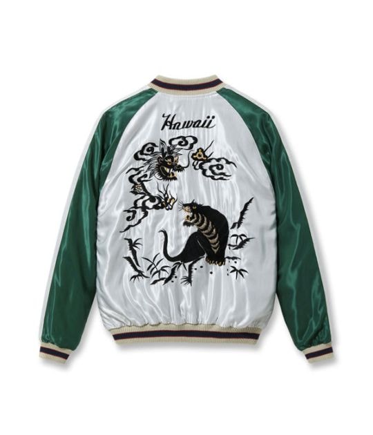 2026ǯ1��31������ / Lot No. TT15877-128 / Late 1950s Style Acetate Souvenir Jacket ��HAWAII MAP�� �� ��DRAGON & TIGER�� (Reversible Side)