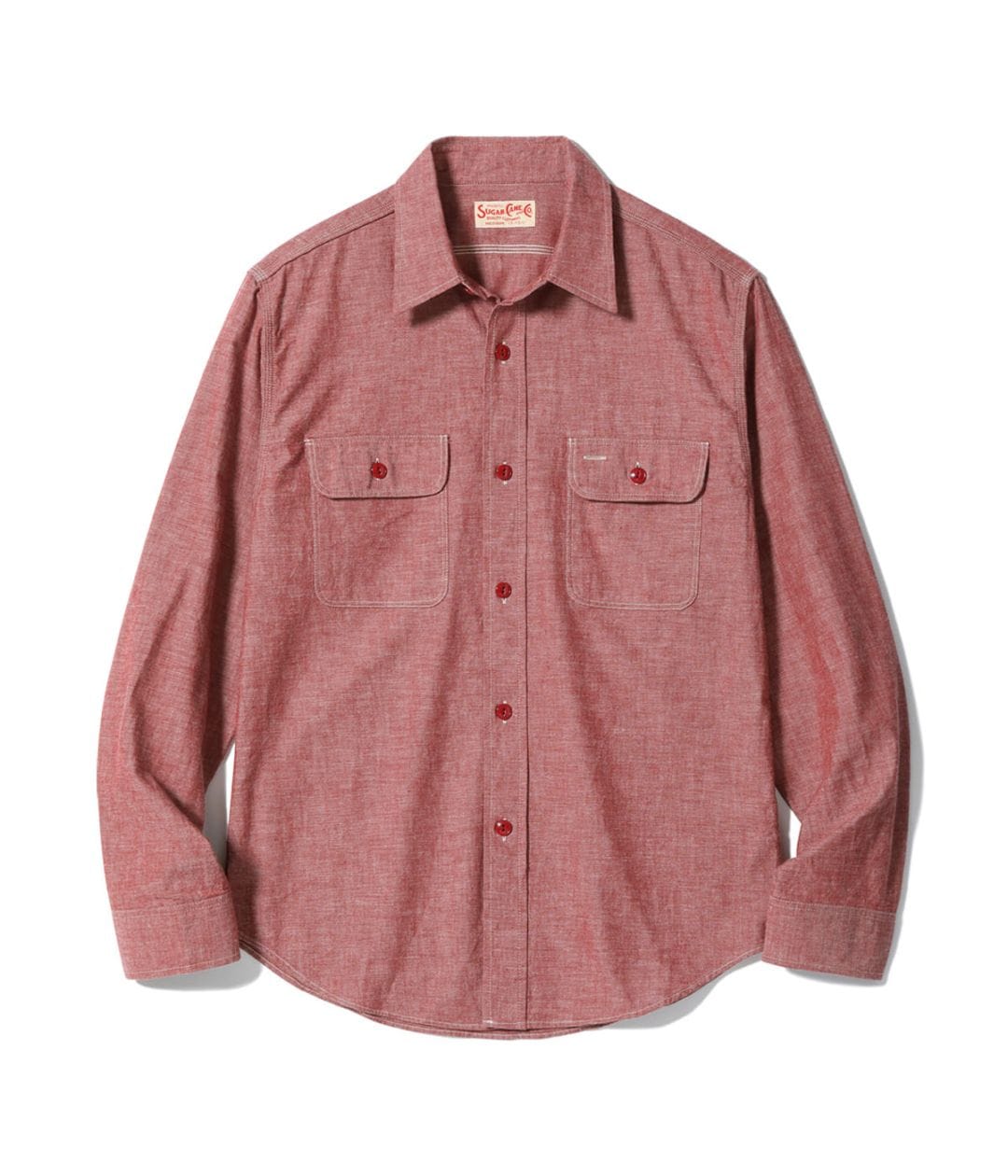 Lot No. SC29682 / RED CHAMBRAY WORK SHIRT (LONG SLEEVE) - SUGAR