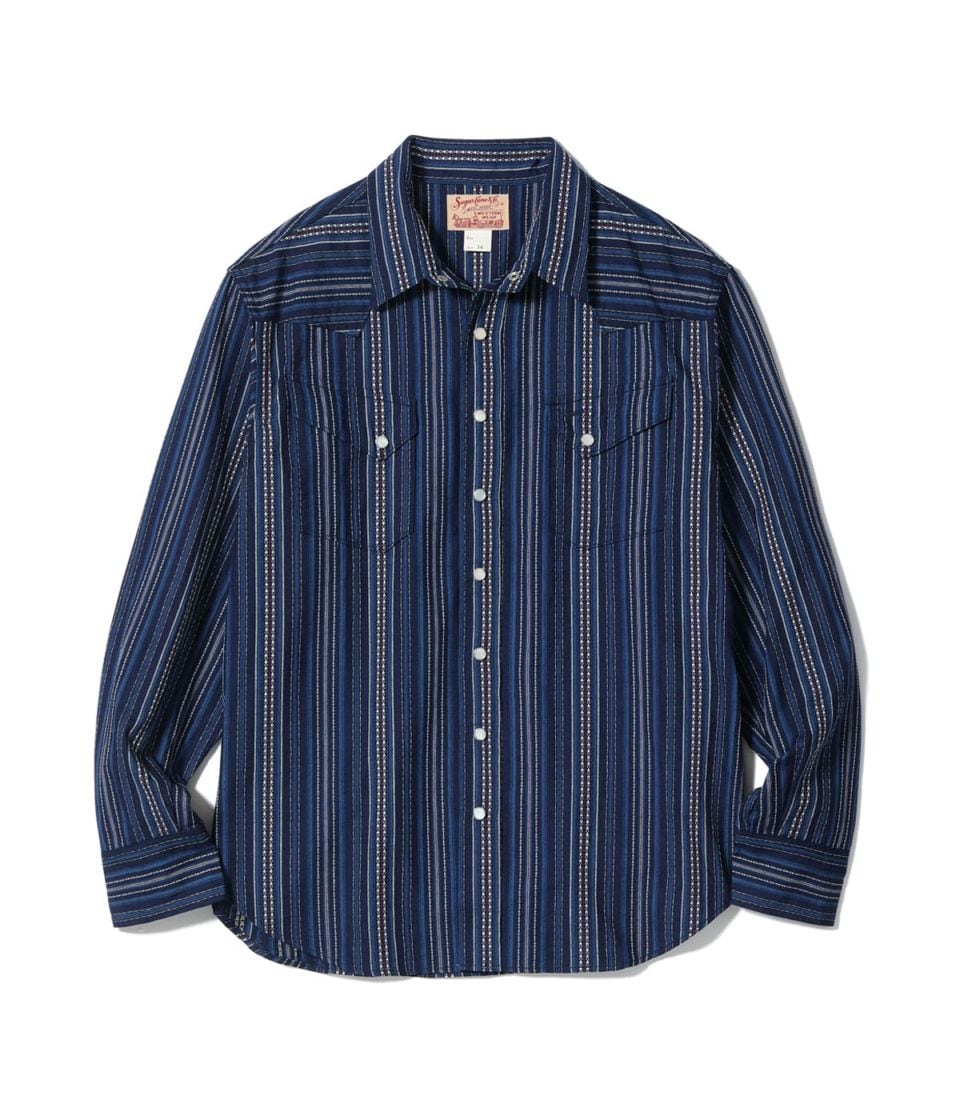 Lot No. SC29685 / INDIGO DOBBY WESTERN SHIRT