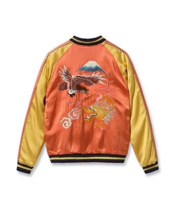 Lot No. TT15911-159 / Late 1940s Style Acetate Souvenir Jacket KOSHO & CO. Special Edition ��EAGLE & DRAGON�� �� ��JAPAN MAP��