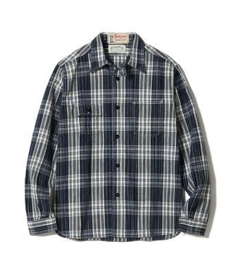 Lot No. SC29670 / FICTION ROMANCE 6oz. INDIGO CHECK WORK SHIRT