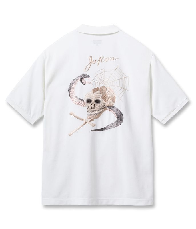 Lot No. TT79746 / SUKA POLO SHIRT EMBROIDERED ��SKULL & SNAKE��