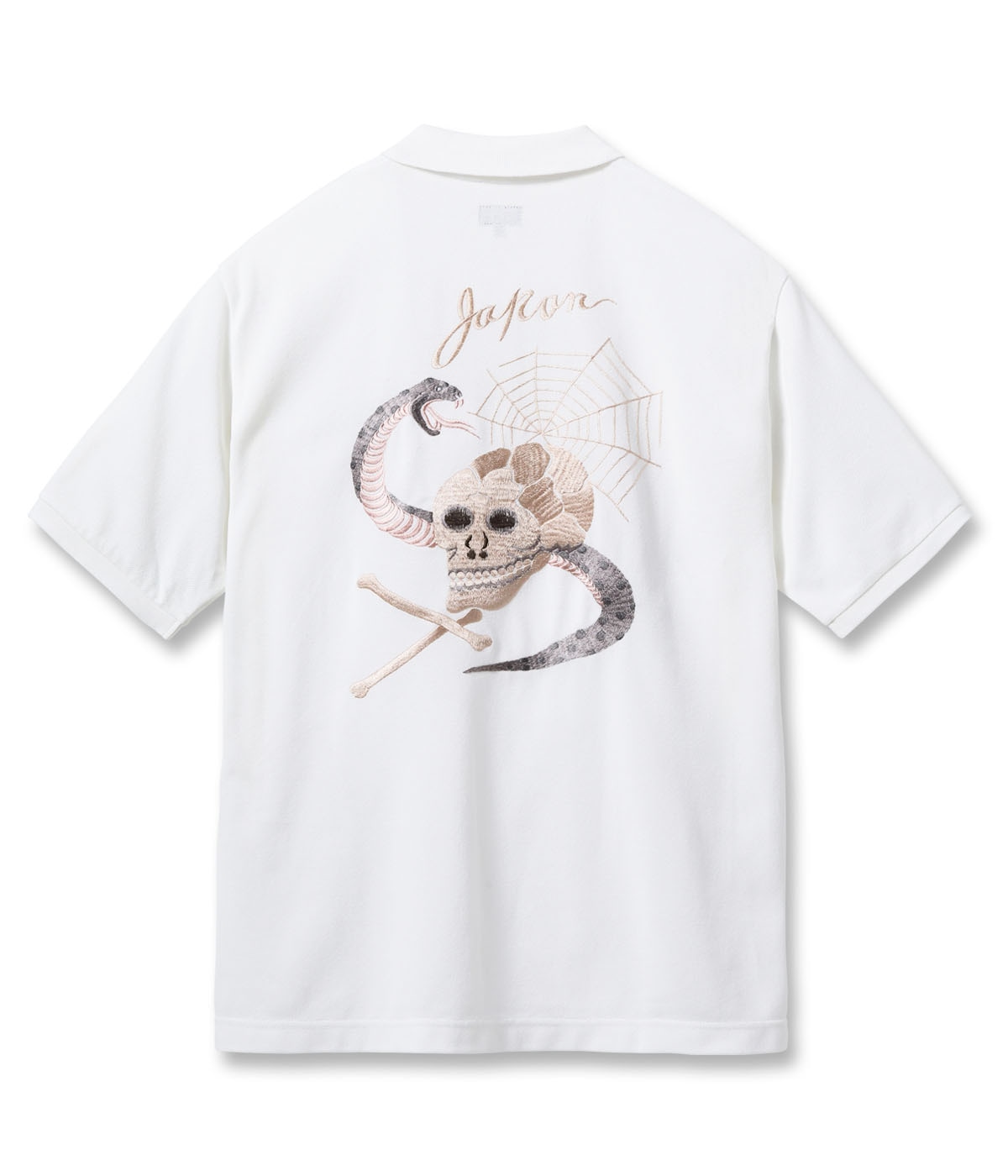 Lot No. TT79746 / SUKA POLO SHIRT EMBROIDERED ��SKULL & SNAKE��