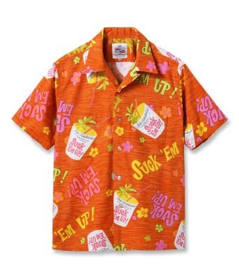 Lot No. DK39640 / DUKE KAHANAMOKU COTTON HAWAIIAN SHIRT ��SUCK'EM UP!��