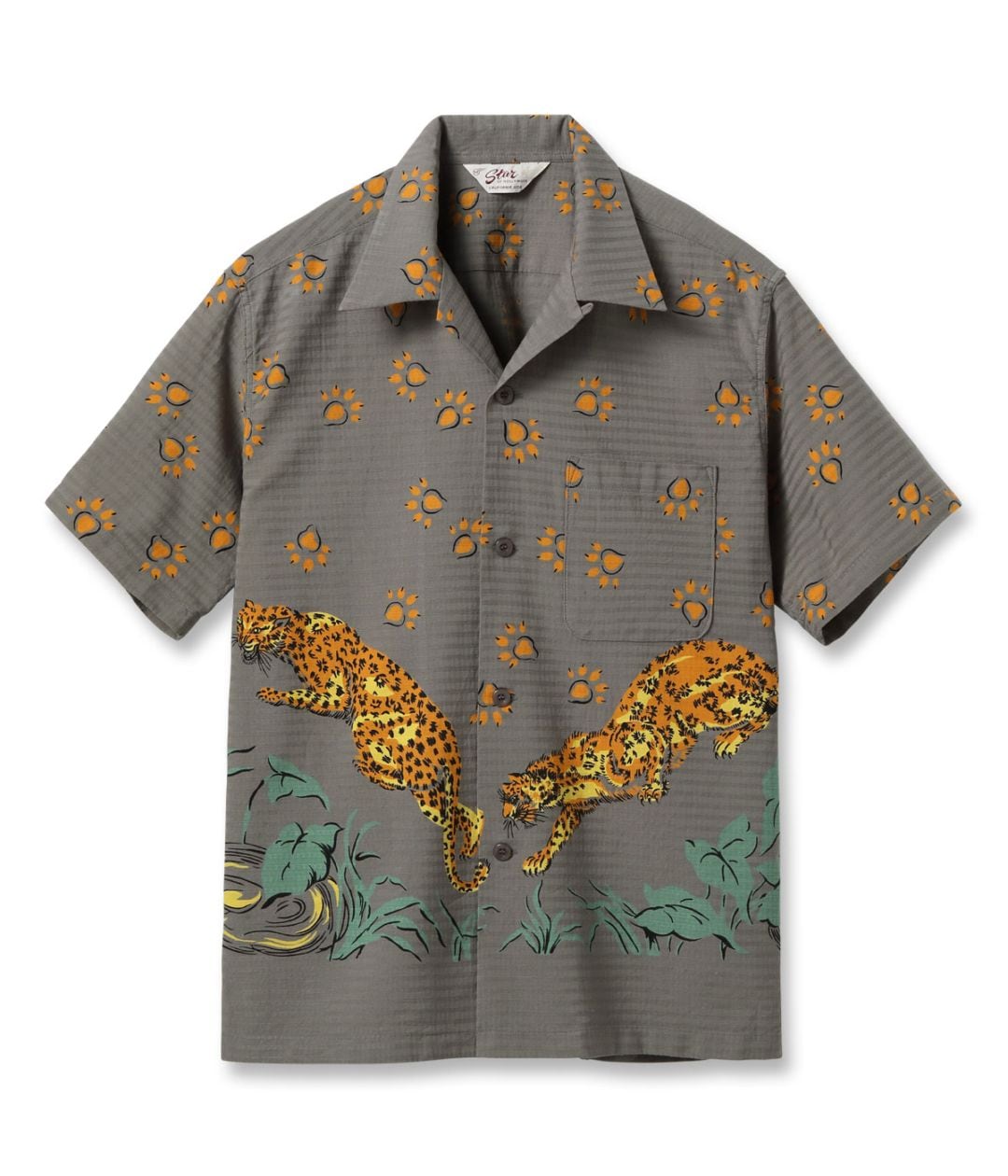 Lot No. SH39720 / DOBBY COTTON OPEN SHIRT ��LEOPARD��