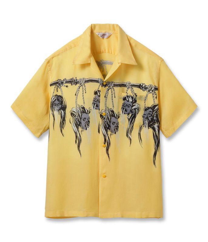 Lot No. SH39705 / HOPSACK RAYON OPEN SHIRT ��SHRUNKEN HEAD��