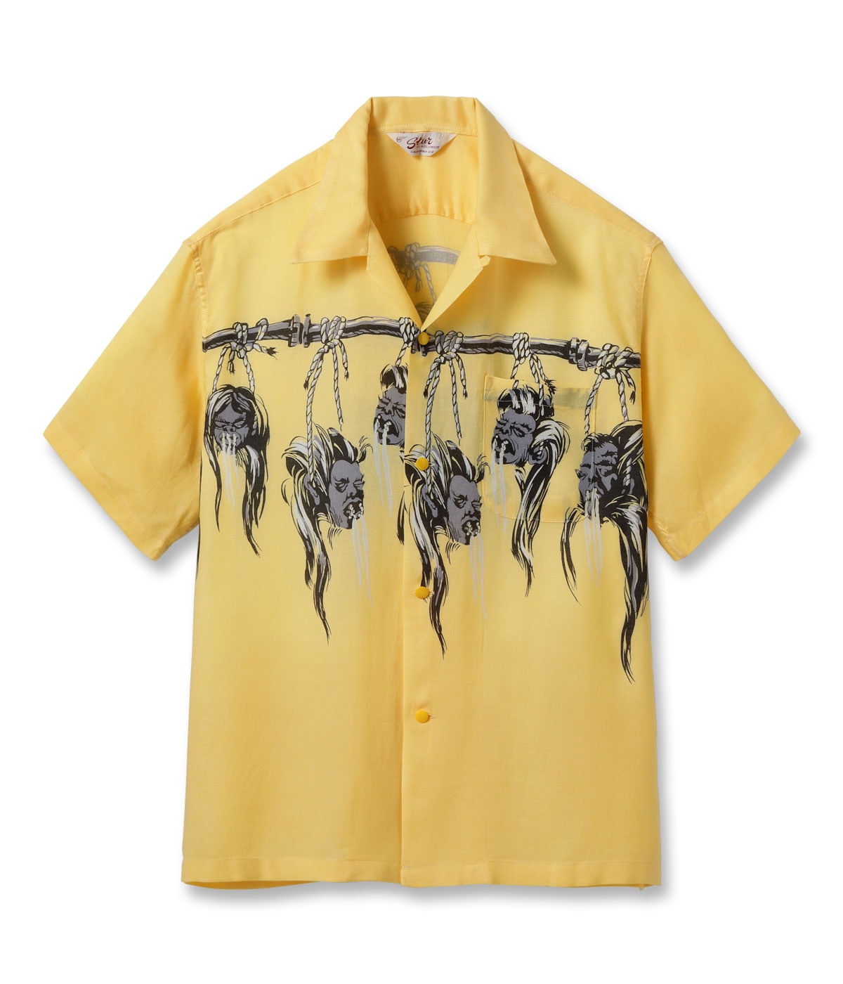 Lot No. SH39705 / HOPSACK RAYON OPEN SHIRT ��SHRUNKEN HEAD��