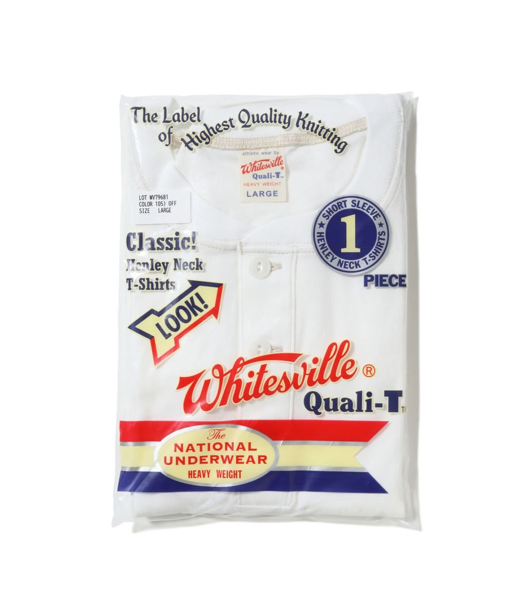 Lot No. WV79681 / WHITESVILLE HENLEY NECK PACK T-SHIRT