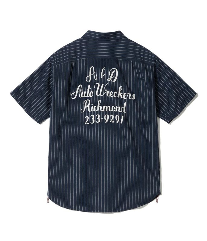 Lot No. SC39732 / COKE STRIPE WORK SHIRT with EMBROIDERED (SHORT SLEEVE)