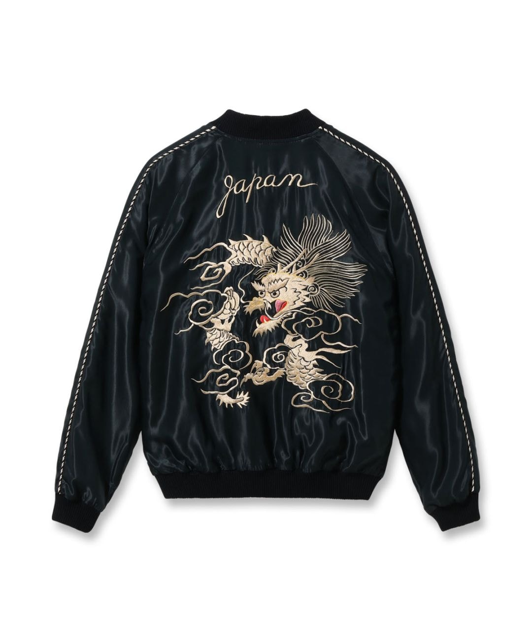 Lot No. TT15972-219 / Mid 1950s Style Acetate Souvenir Jacket ��WHITE DRAGON�� �� ��TIGER HEAD��