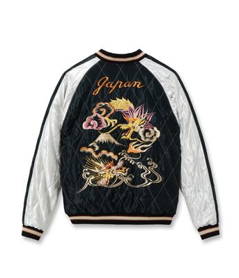 2026ǯ��������ͽ�� / Lot No. TT15973-219 / Mid 1950s Style Acetate Quilted Souvenir Jacket ��WHITE TIGER�� �� ��DUELLING DRAGONS�� (Reversible Side)