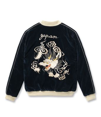 2026ǯ��������ͽ�� / Lot No. TT15974-128 / Mid 1950s Style Velveteen Souvenir Jacket ��WHITE DRAGON�� �� ��JAPAN MAP��
