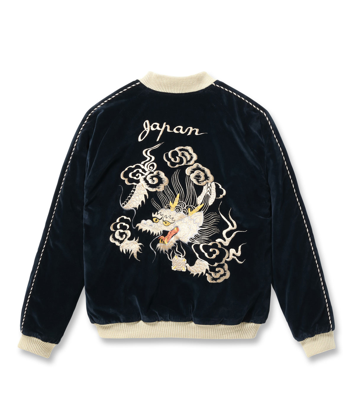 2026ǯ��������ͽ�� / Lot No. TT15974-128 / Mid 1950s Style Velveteen Souvenir Jacket ��WHITE DRAGON�� �� ��JAPAN MAP��