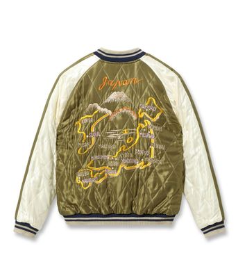 2026ǯ��������ͽ�� / Lot No. TT15974-128 / Mid 1950s Style Velveteen Souvenir Jacket ��WHITE DRAGON�� �� ��JAPAN MAP�� (Reversible Side)