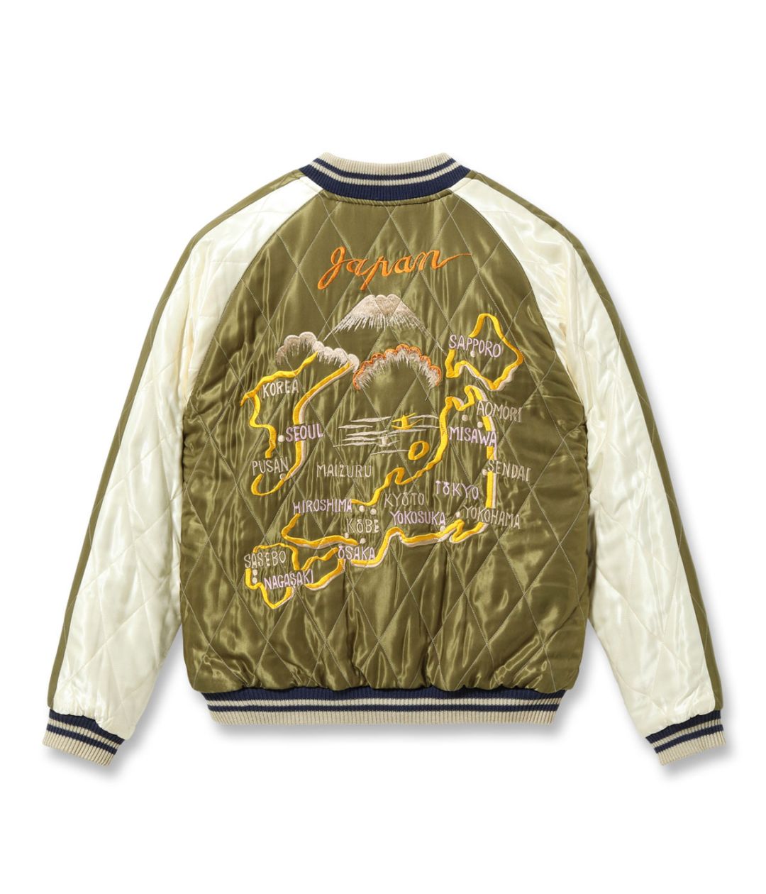 2026ǯ��������ͽ�� / Lot No. TT15974-128 / Mid 1950s Style Velveteen Souvenir Jacket ��WHITE DRAGON�� �� ��JAPAN MAP�� (Reversible Side)