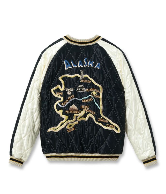 2026ǯ10��16������ / Lot No. TT15974-145 / Late 1950s Style Velveteen Souvenir Jacket ��POLAR BEAR�� �� ��ALASKA MAP�� (Reversible Side)