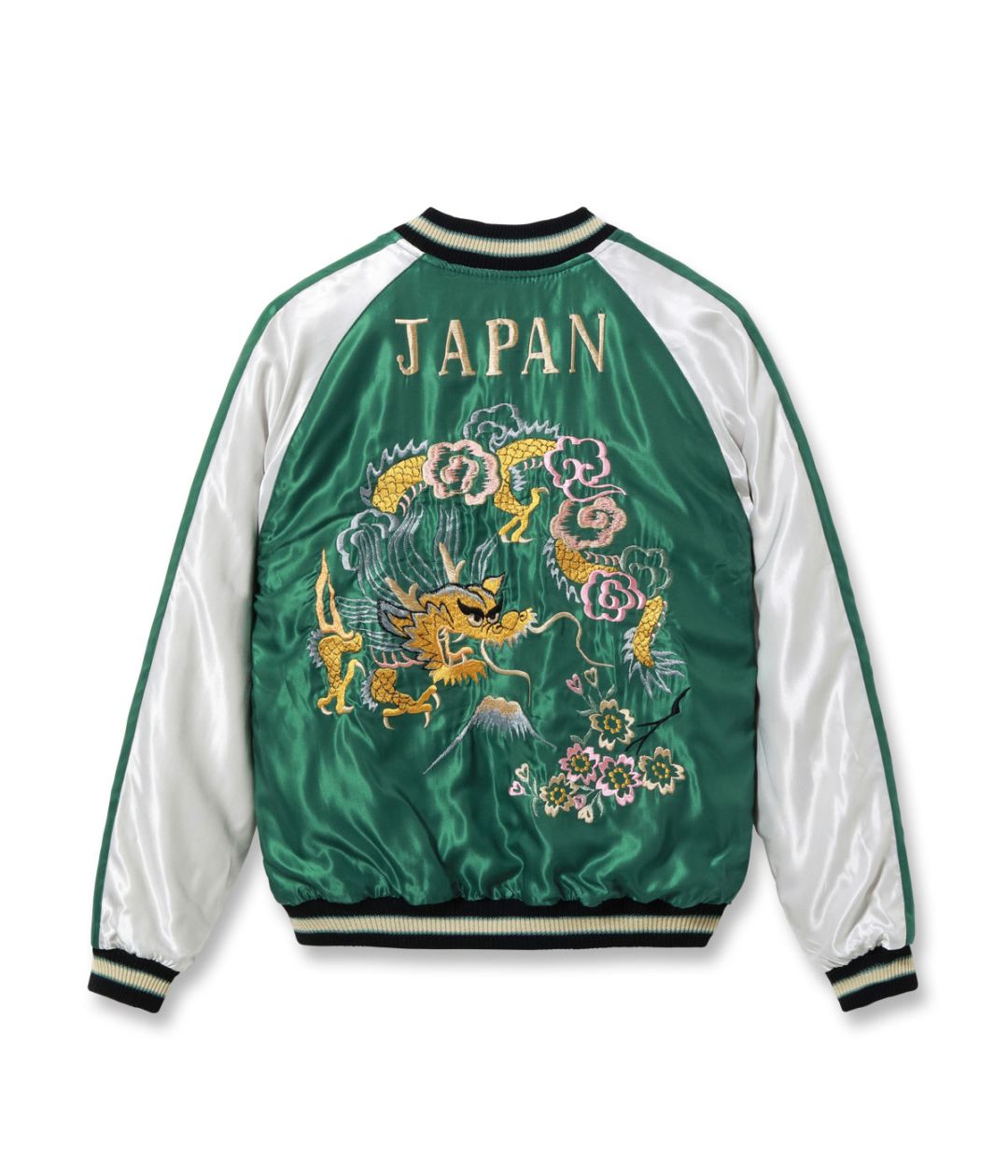 2026ǯ��������ͽ�� / Lot No. TT15975-119 / Mid 1950s Style Velveteen (Two-tone) �� Acetate Souvenir Jacket ��WHITE TIGER�� �� ��GOLD DRAGON�� (Reversible Side)