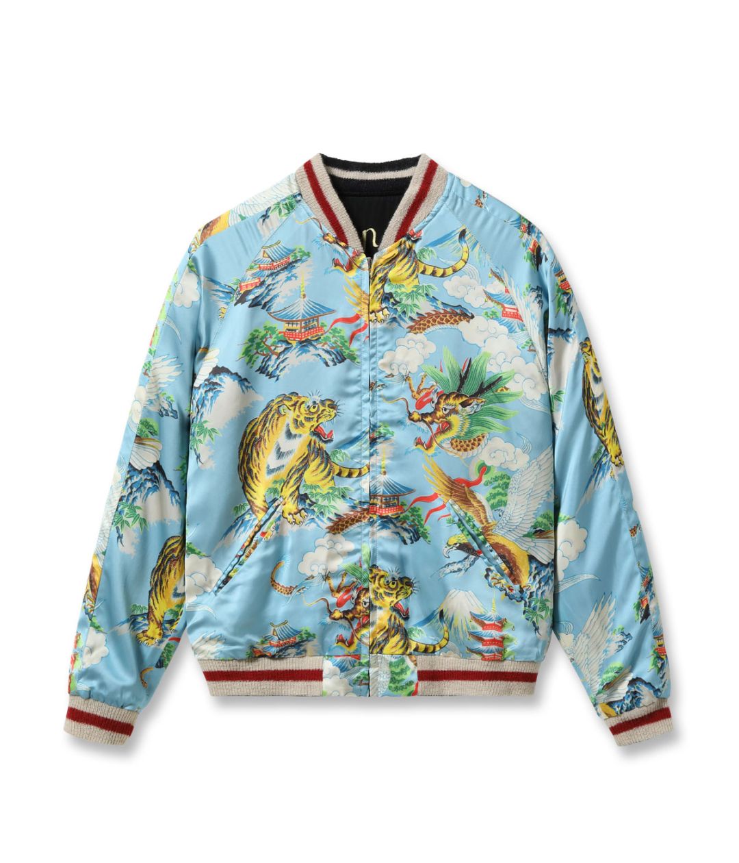 2026ǯ��������ͽ�� / Lot No. TT15915-119 / Late 1940s Style Acetate Souvenir Jacket ��KOSHO & CO.�� Special Edition (Hand Print) ��JAPAN MAP�� �� ��EAGLE, TIGER & DRAGON (HAND PRINT)�� (Reversible Side)