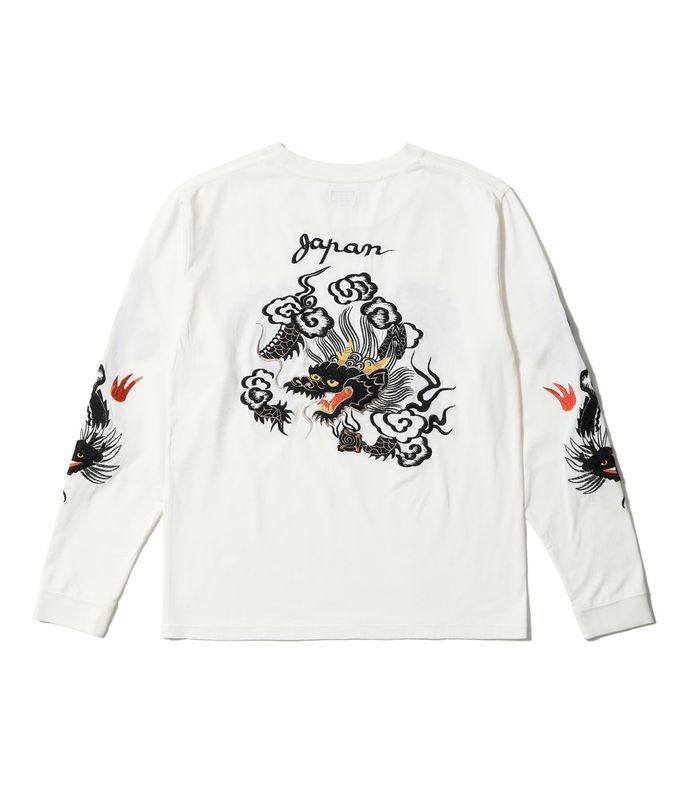 Lot No. TT69819 / LONG SLEEVE SUKA T-SHIRT EMBROIDERED ��DRAGON��