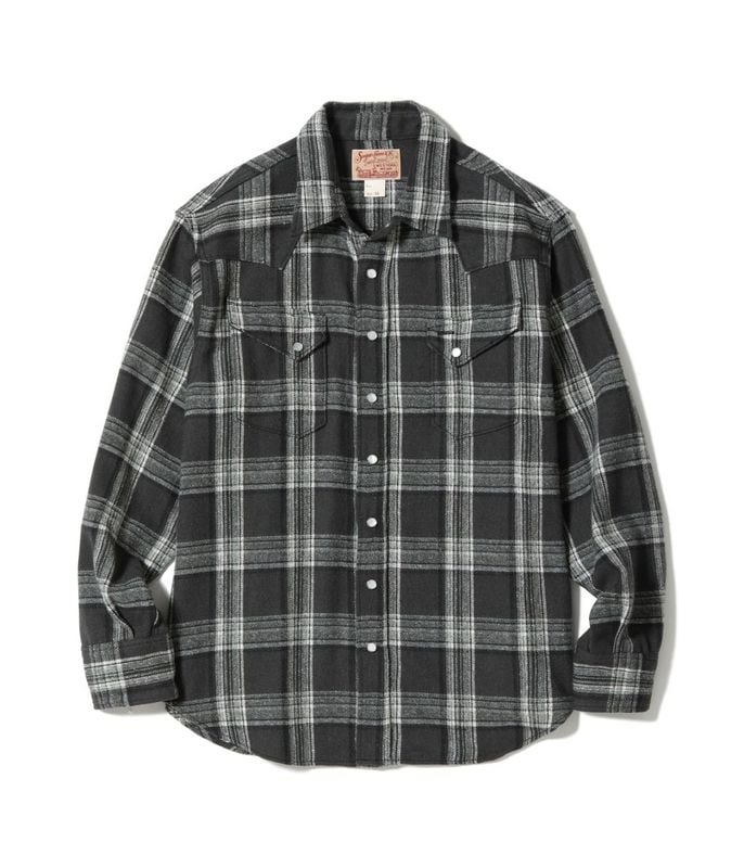 Lot No. SC29787 / BRUSHED HERRINGBONE CHECK WESTERN SHIRT