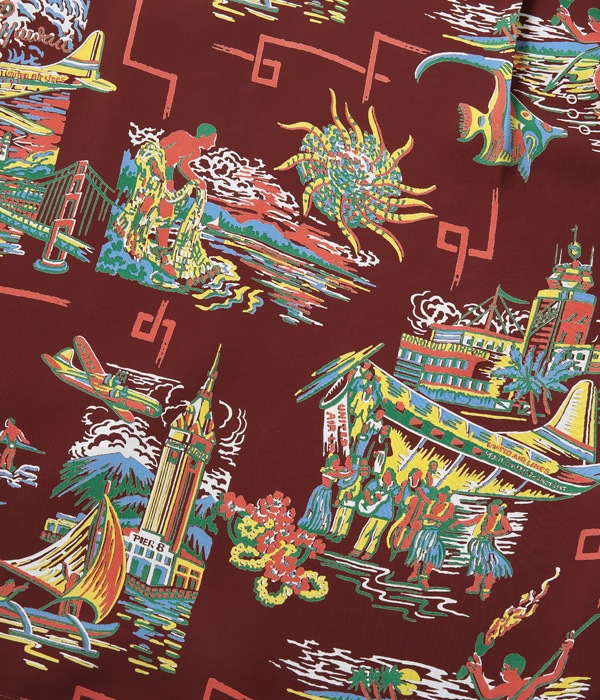 Lot No. SS38570 / RAYON HAWAIIAN SHIRT ��UNITED AIRLINE��