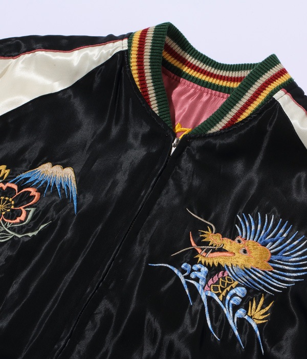 Lot No. TT15052-162 / Early 1950s Style Acetate Souvenir Jacket ��ROARING TIGER�� �� ��JAPAN MAP��