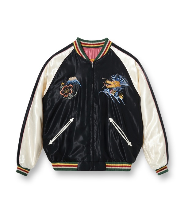 Lot No. TT15052-162 / Early 1950s Style Acetate Souvenir Jacket ��ROARING TIGER�� �� ��JAPAN MAP��