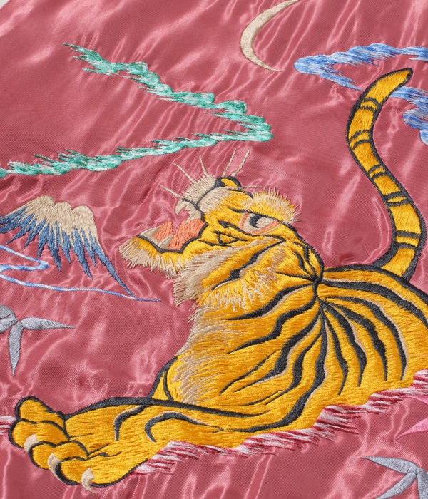 Lot No. TT15052-162 / Early 1950s Style Acetate Souvenir Jacket ��ROARING TIGER�� �� ��JAPAN MAP��