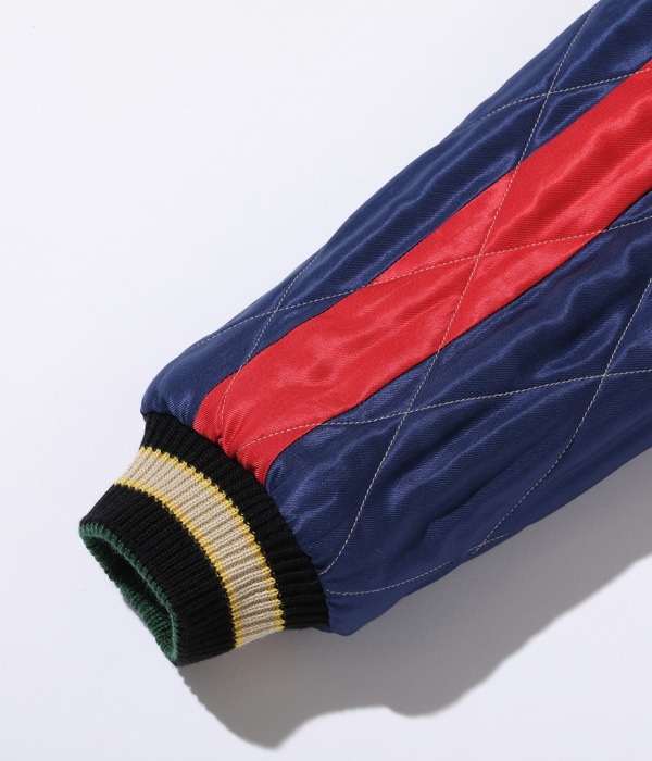 Lot No. TT15174-128 / Mid 1950s Style Acetate Quilted Souvenir Jacket ��DRAGON & TIGER�� �� ��FLYING DRAGON��