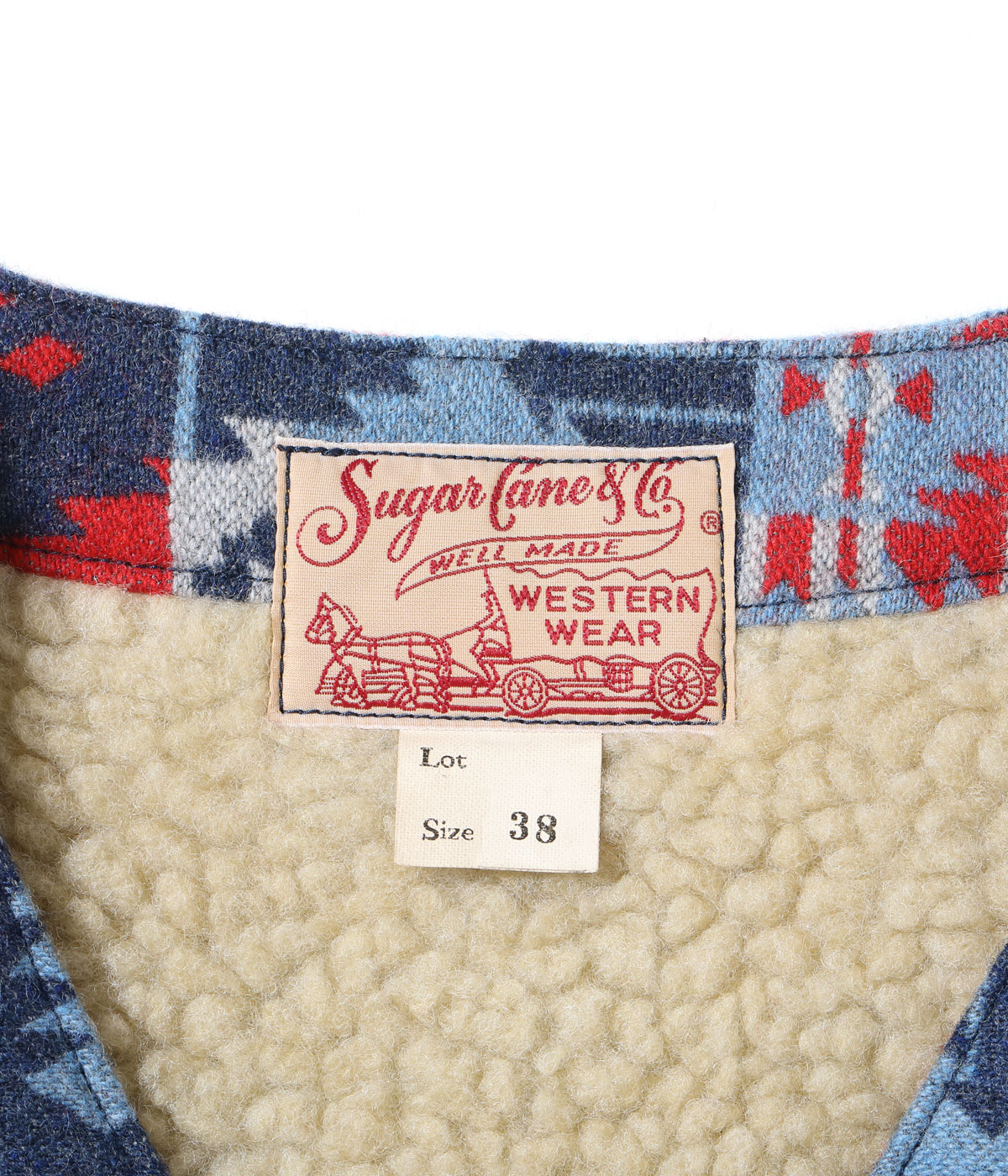 Lot No. SC15652 / NATIVE AMERICAN WOOL JACQUARD WORK VEST BOA LINING
