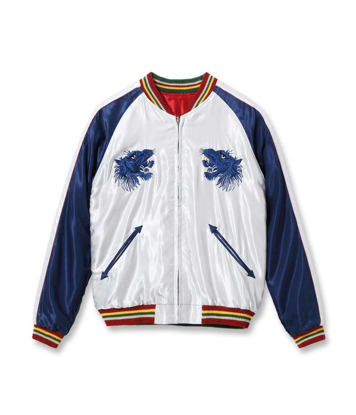 Lot No. TT15790-170 / Mid 1950s Style Acetate Souvenir Jacket ��EAGLE�� �� ��BLUE TIGER��