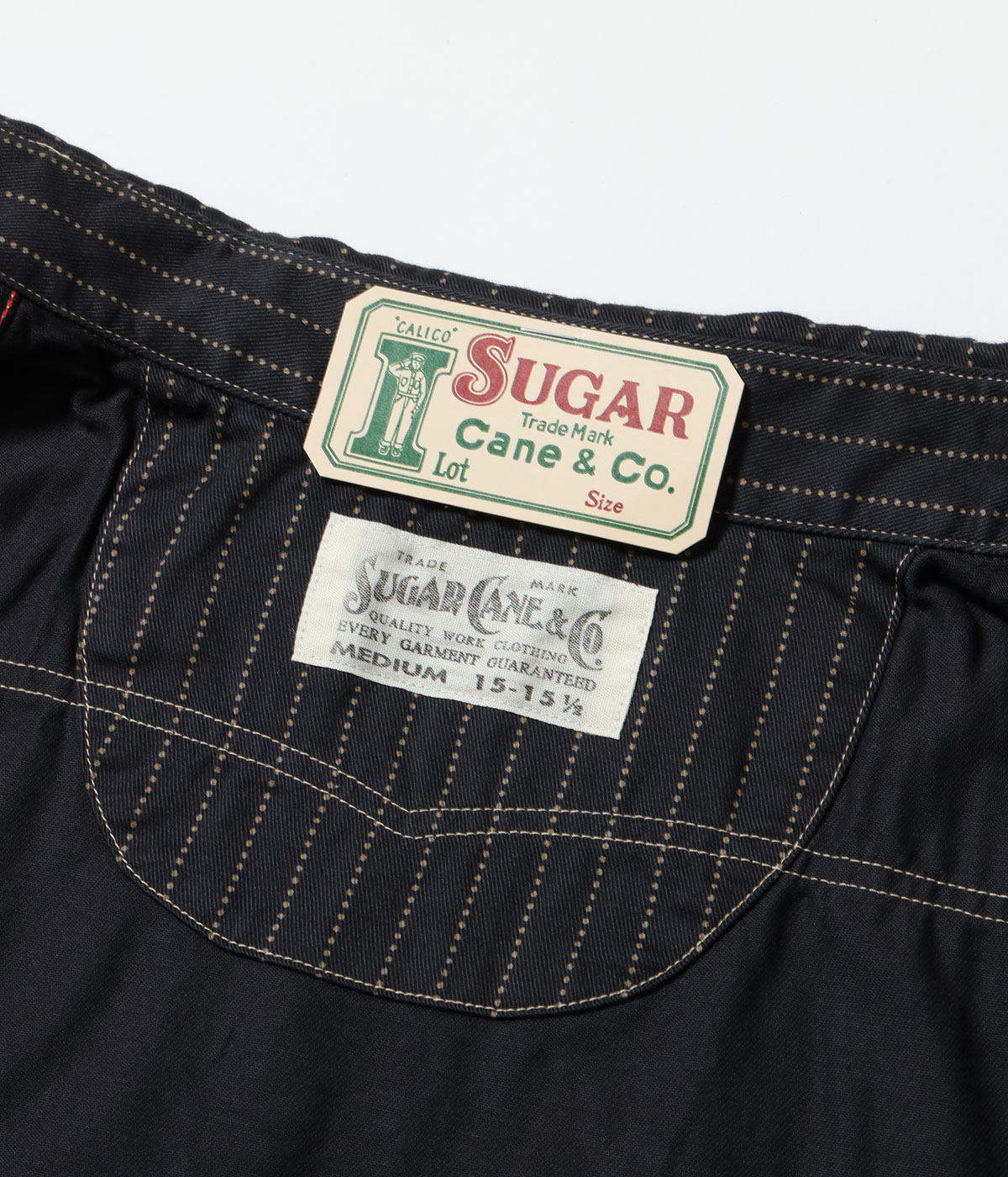 Lot No. SC39702 / FICTION ROMANCE 8.5oz. BLACK WABASH STRIPE WORK SHIRT (SHORT SLEEVE)