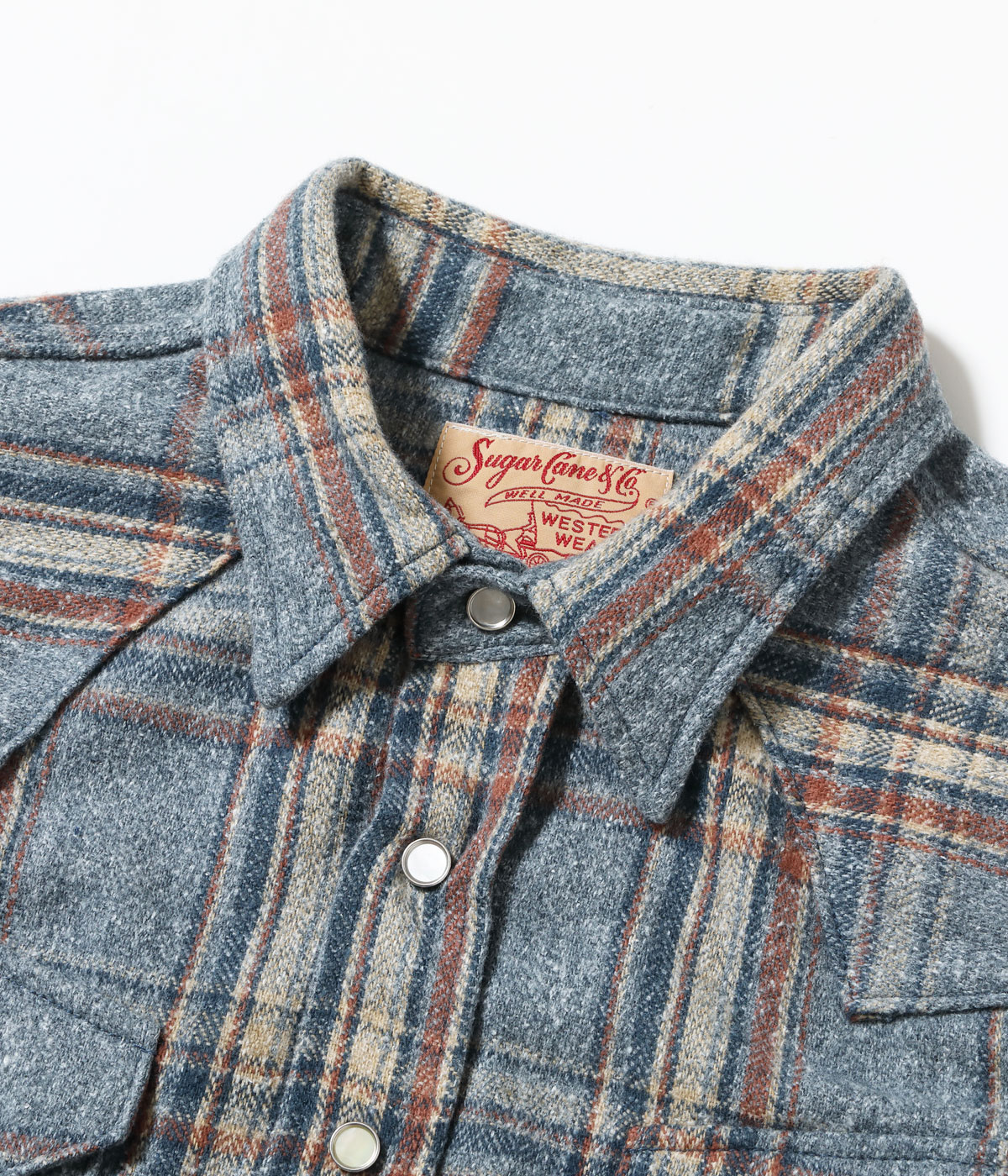 Lot No. SC29787 / BRUSHED HERRINGBONE CHECK WESTERN SHIRT