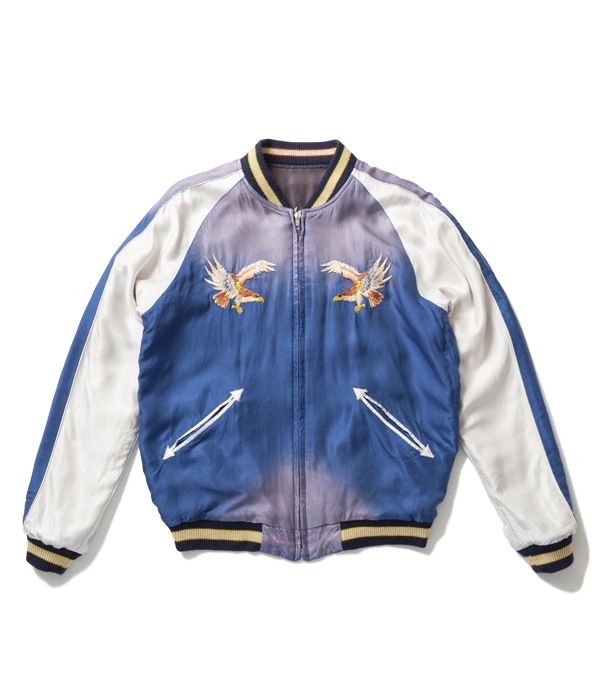 Lot No. TT14572-119 / Early 1950s Style Acetate Souvenir Jacket "DRAGON HEAD" �� "EAGLE" (AGING MODEL)