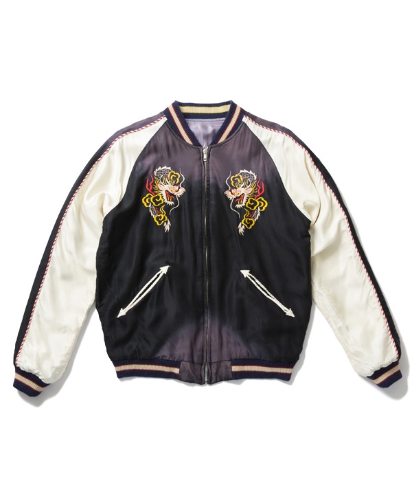 Lot No. TT14572-119 / Early 1950s Style Acetate Souvenir Jacket "DRAGON HEAD" �� "EAGLE" (AGING MODEL)