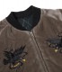 Lot No. TT15175-115 / Mid 1950s Style Velveteen Souvenir Jacket BLACK EAGLE  JAPAN MAP (Reversible Side)